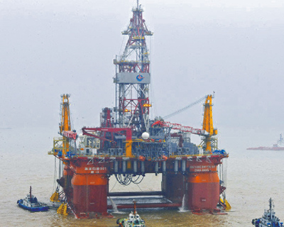 海洋石油981深水半潛式鑽井平台系泊纜繩